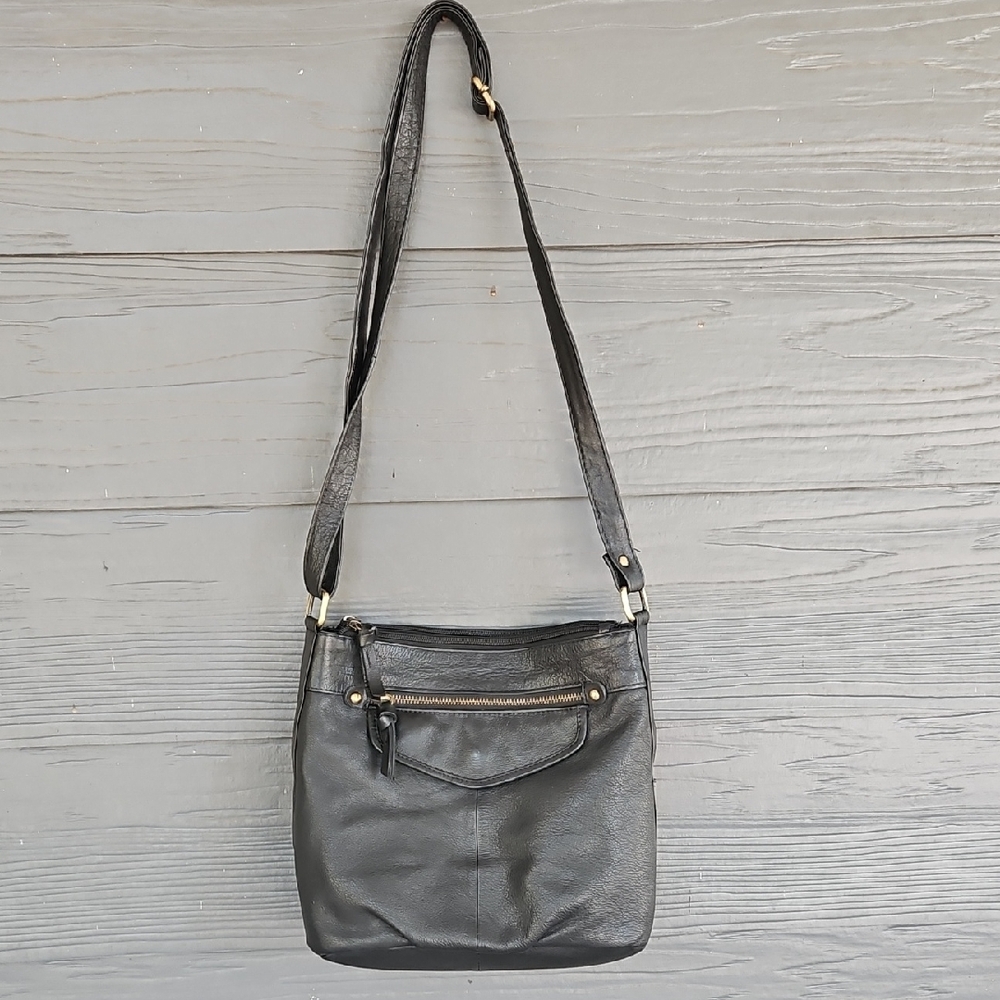 Great American Leather Works Black Leather Shoulder Bag
